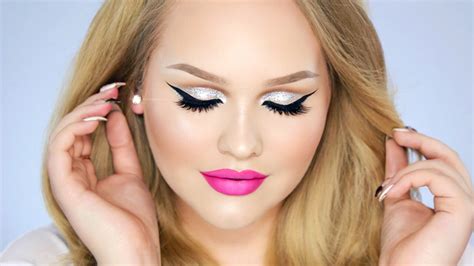 Glitter Cut Crease Hot Pink Lips Makeup Look NikkieTutorials