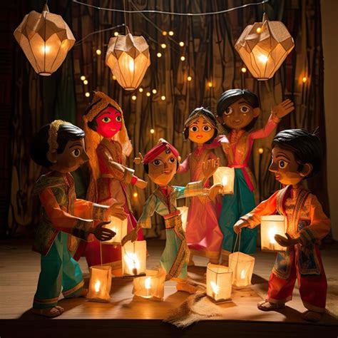 Premium AI Image | Diwali a Gathering of People Illuminating the Night with Candles