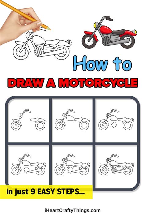 How to Draw a Motorcycle – Step by Step Guide | Motorcycle drawing ...