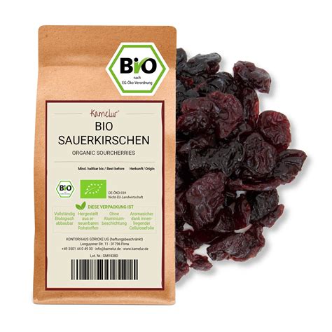 Kamelur 1kg BIO Sauerkirschen Getrocknet Und Entsteint Sonnengereifte