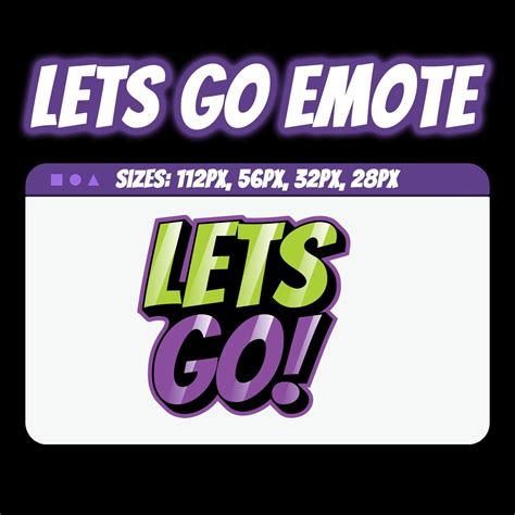 Lets Go Emote Green And Purple Twitch Emote Youtube Emote Etsy