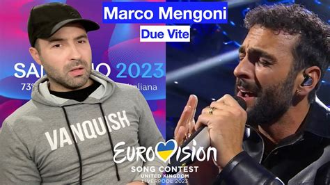 Reaction 🇮🇹 Marco Mengoni Due Vite Eurovision 2023 Italy Acordes