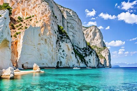 Playa De Navagio Isla De Zakynthos Grecia Ia Generativa Foto Premium