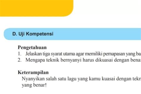 Kunci Jawaban Seni Budaya Kelas Uji Kompetensi Halaman Kurikulum