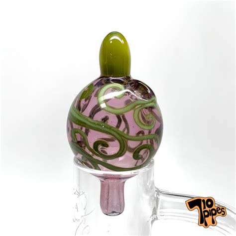 Lyric Bubble Cap Fancy Purple And Green Online Smoke Shop 710 Pipes