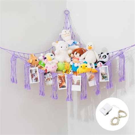 Amazon.com: Jiuxqt Net for Stuffed Animals Corner Toy Storage organizer ...