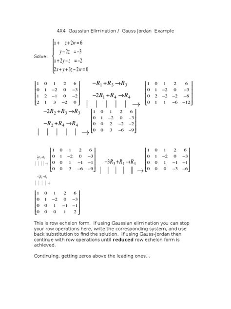 4x4 Gaussian Example Pdf Theoretical Computer Science Algorithms