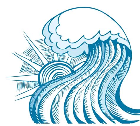 Olas marinas Ilustración vectorial del símbolo de la naturaleza vector