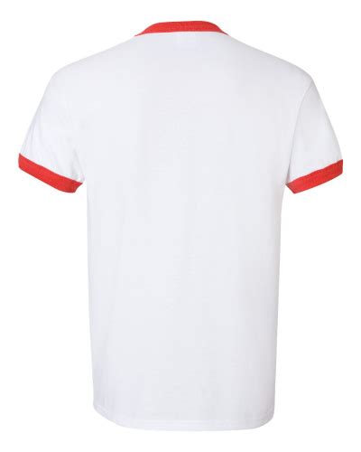 White Red Ultra Cotton Ringer T Shirt By Gildan Ashleys Design