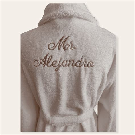 Albornoz Personalizado Unisex Grabado Espiga Con Inicial Joppito