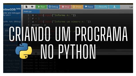 CRIANDO UM PROGRAMA NO PYTHON YouTube