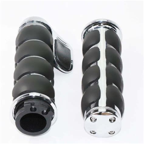 Chrome Handle Bar Hand Grips For Harley Davidson Heritage Softail