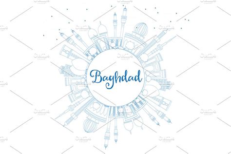 Outline Baghdad Skyline | Pre-Designed Illustrator Graphics ~ Creative ...