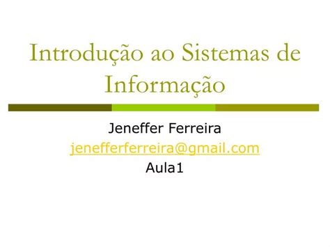 PPT Introdução ao Sistemas de Informação PowerPoint Presentation ID