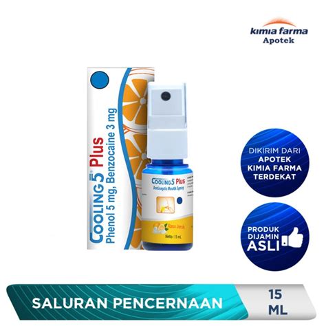 Promo COOLING 5 PLUS SPRAY RASA JERUK 15 ML OBAT SAKIT GIGI KIMIA