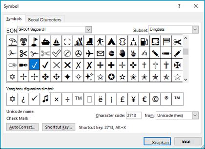 Cara Membuat Tanda Centang Di Word Atau Simbol Ceklis Dengan Mudah