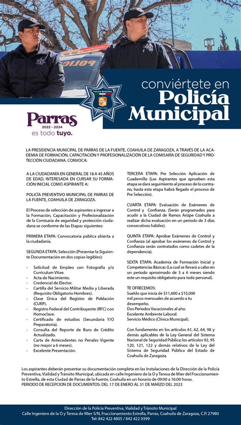 Policia – Gobierno de Parras, Coahuila