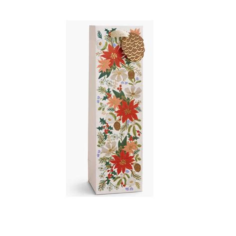 Rifle Paper Co Holiday Bouquet Bottle T Bag Berings