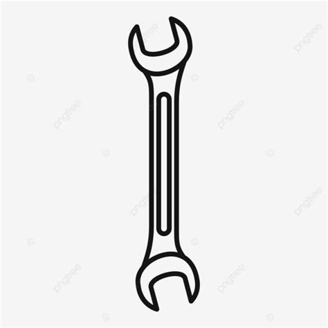 Wrench Outline Clipart Transparent Background Metal Wrench Icon