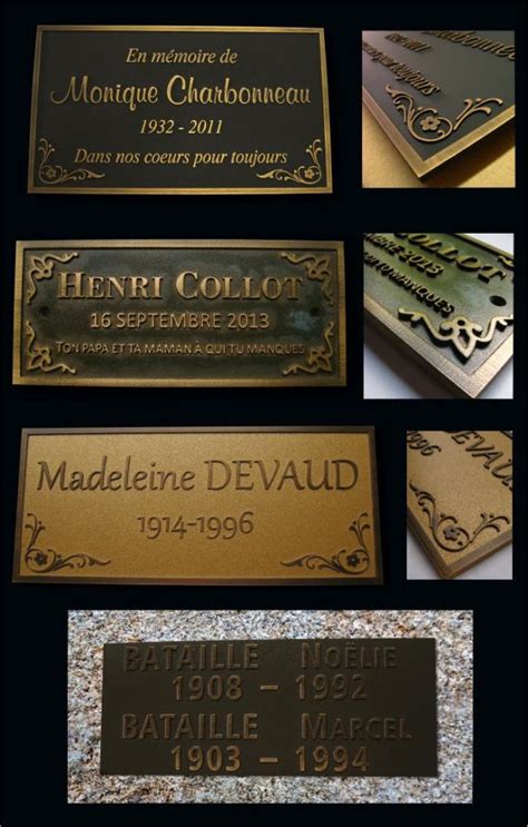 Plaques Fun Raires En Bronze Et Photo En Relief D Plaques Prestige