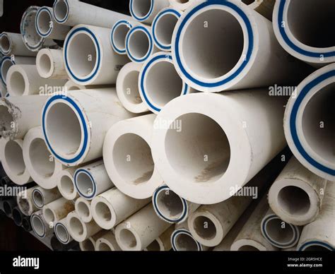 Stacked Plastic Pipes Stacked Pvc Hi Res Stock Photography And Images