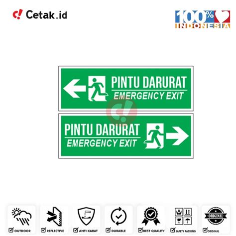 Jual Sign Akrilik Pintu Darurat Emergency Exit Shopee Indonesia