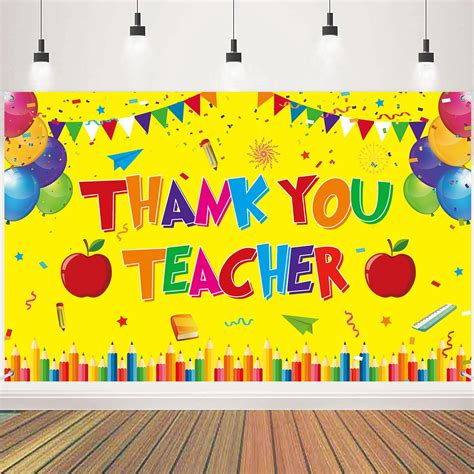 Teachers Appreciation Week Decorations Thank You Banner Backdrop Thank You Teacher