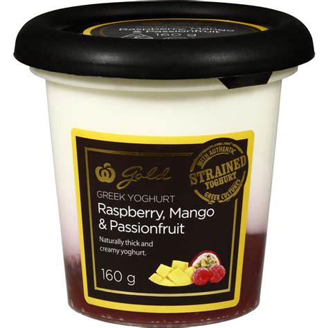 Woolworths Gold Raspberry Fruit Greek Yoghurt 160g Woolworths