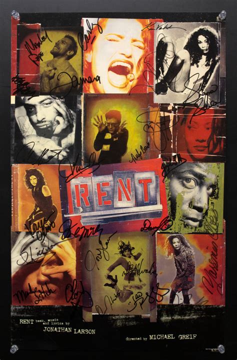 1996 Rent Broadway Musical Window Card Poster Cast Signed Nederlander ...