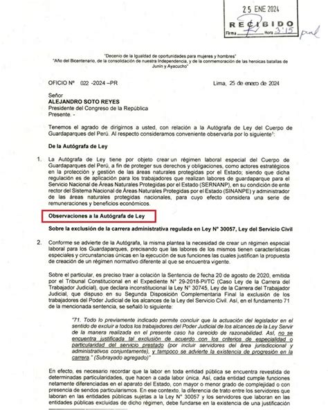 Alerta Ejecutivo Observa Ley Del Cuerpo De Guardaparques El Objetivo