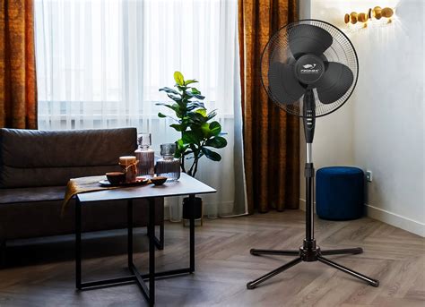 16" Oscillating Pedestal Fan, 3 Speed Control, Black