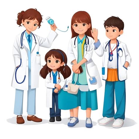 Premium Ai Image Pediatrician Doctors Providing Medical Care To