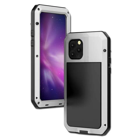 Gorilla Glass Aluminum Alloy Case Heavy Duty White For Apple Iphone 11 Pro