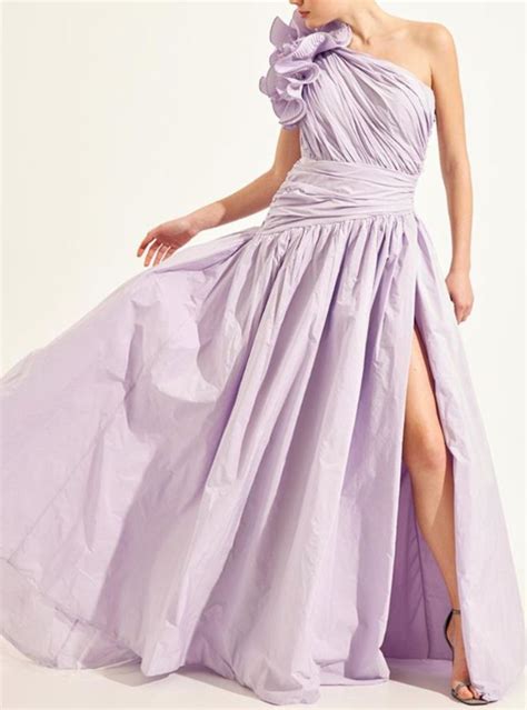 Lilac Dress Lilac long dress with wrap details, side plits and huge ...