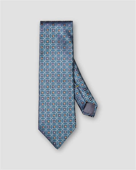 Navy Blue Geometric Silk Tie Eton