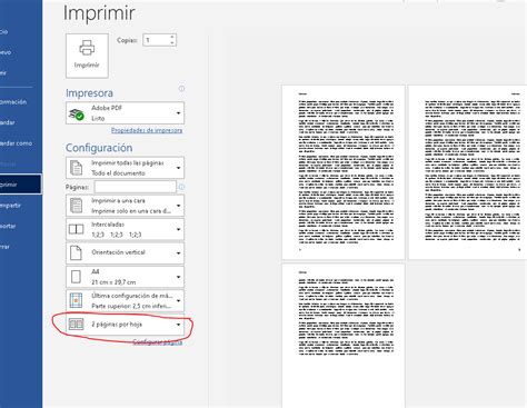 Imprimir dos páginas por hoja WordExperto