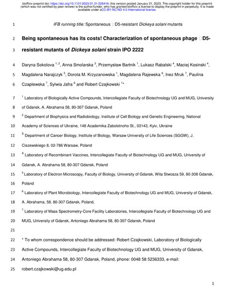 Pdf Being Spontaneous Has Its Costs Characterization Of The Spontaneous Phage ϕd5 Resistant