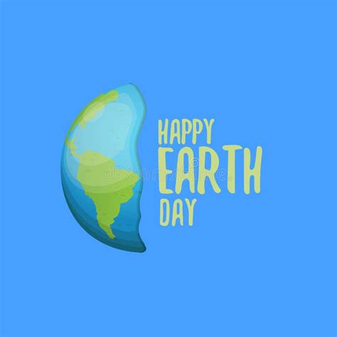 Cartoon World Earth Day Greeting Card Or Banner With Earth Globe