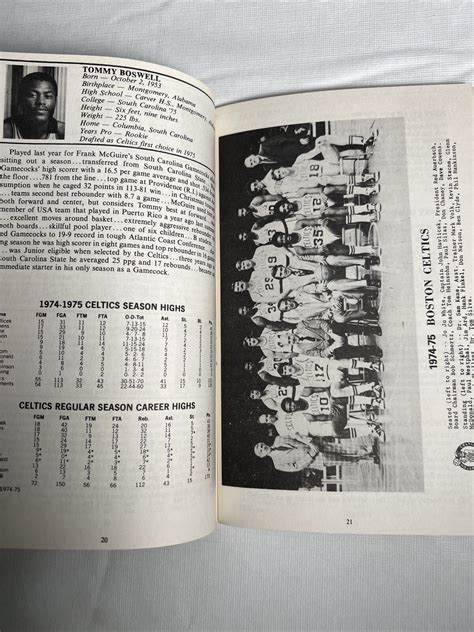 Nba Boston Celtics Media Guide Nba Champions Cowens