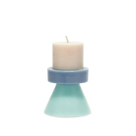 Yod And Co Stack Candle Mini In Nude Powder Blue Celeste Yod And Co
