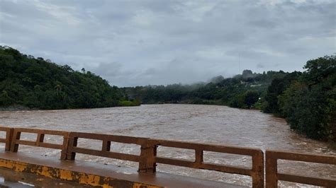 Chuvas elevam nível do Rio Carreiro em Serafina Corrêa está elevado