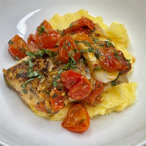 Pan Seared Cod In White Wine Tomato Basil Sauce By Baker By Nature