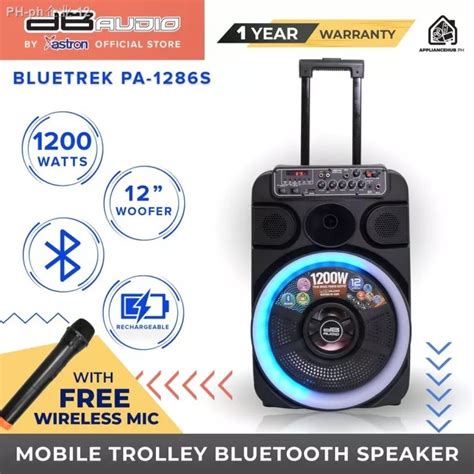 DB Audio BLUETREK PA 1286S Portable Mobile Trolley Bluetooth Speaker