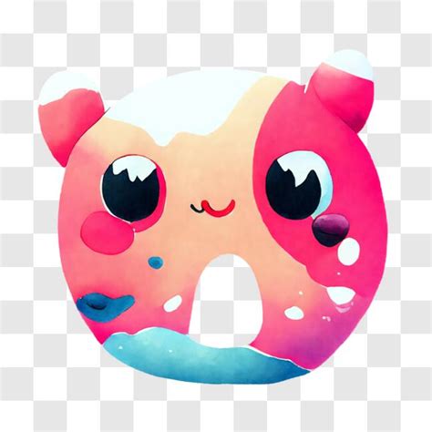 T L Charger Mignon Beignet Rose Avec Des Yeux Et Une Bouche Png En