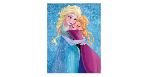 Anna and Elsa | Hugging Postcard | Zazzle