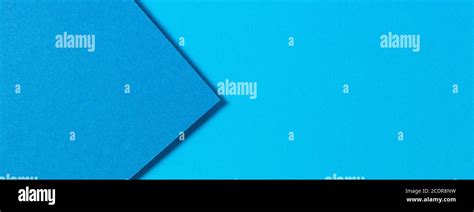 Abstract Blue Color Papers Geometry Flat Lay Composition Background