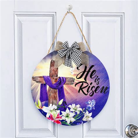 Amazon 3 PCS Easter Decorations He Is Risen Sign Crosses Wall