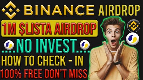 1 Million LISTA Token New Airdrop Today Binance Binance Web3 Wallet