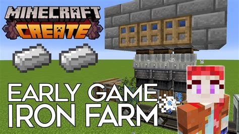 Minecraft Create Mod Automatic Iron Farm Very Easy And Early