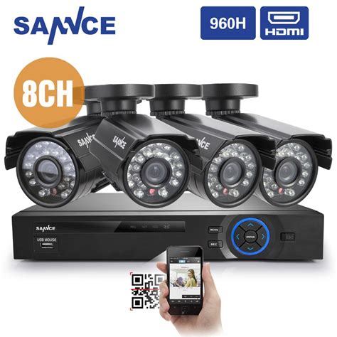 Sannce Ch Cctv System H Dvr Pcs Tvl Ir Weatherproof Outdoor